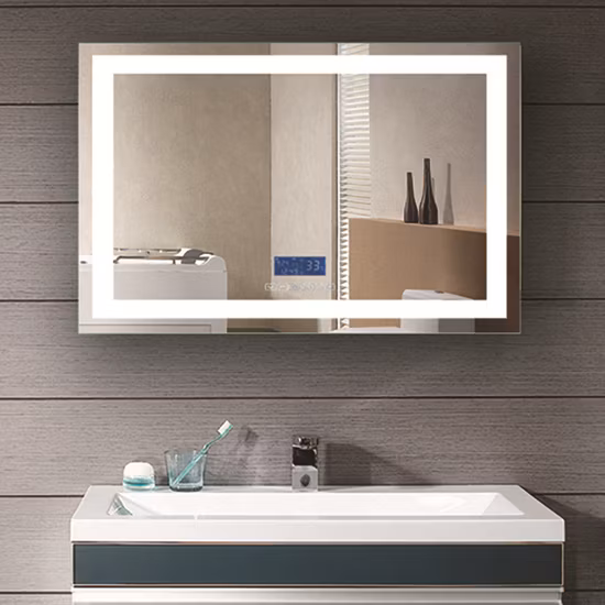 Decorazioni per la casa da parete Decorazione Mobili per saloni Trucco Cosmetico Smart Vanity Light Illuminato Illuminato Retroilluminato Bagno Specchio a LED con luci Antiappannante Bluetooth
